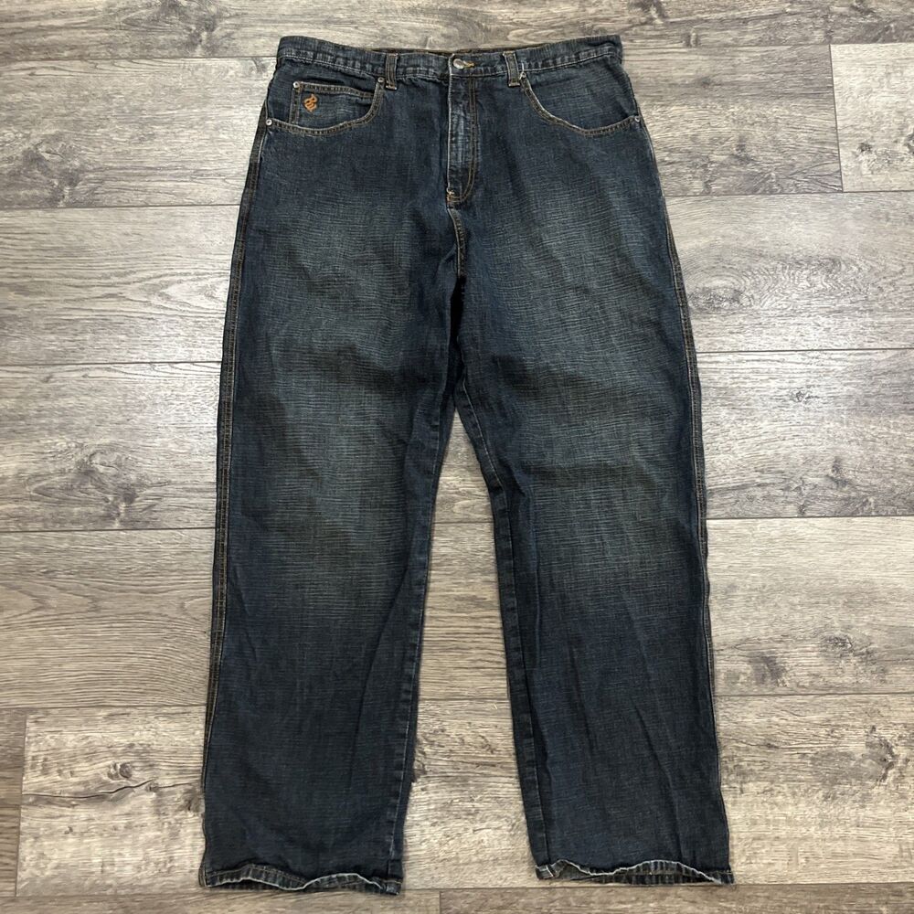 Vintage Y2K Rocawear Dark Wash Wide Leg Baggy Jeans - Men’s 38x32